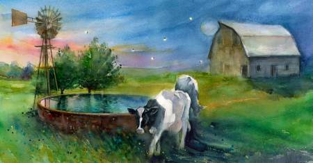 Country Living Night On The Farm 24In Panel #62