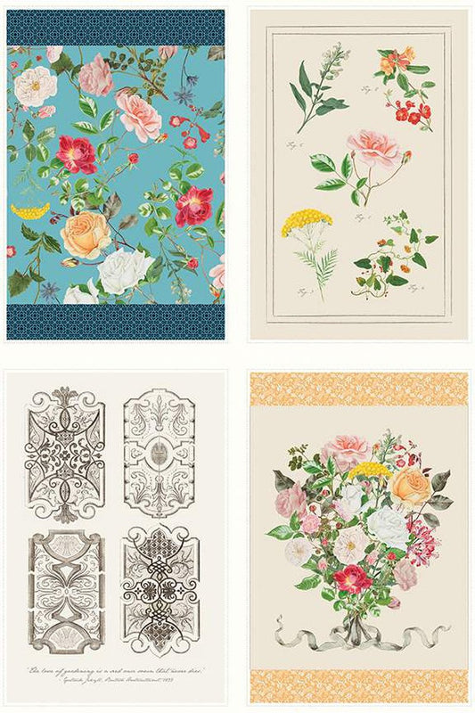 Floral Gardens Home Décor Tea Towel Panel #131